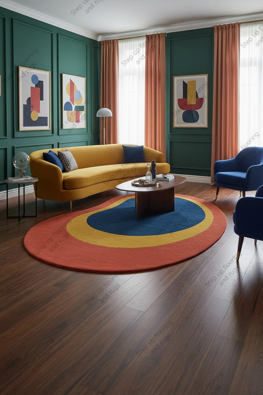 Terracotta Nordic Rug,hand Tufted Rug,modern Wool Rug for Living Room ...