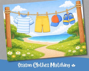 Match Clothes to the Weather/ Preschool Activity/Montessori