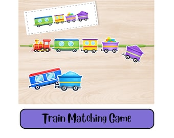 Train Matching Cards, Preschool Activity, Busy Book Game