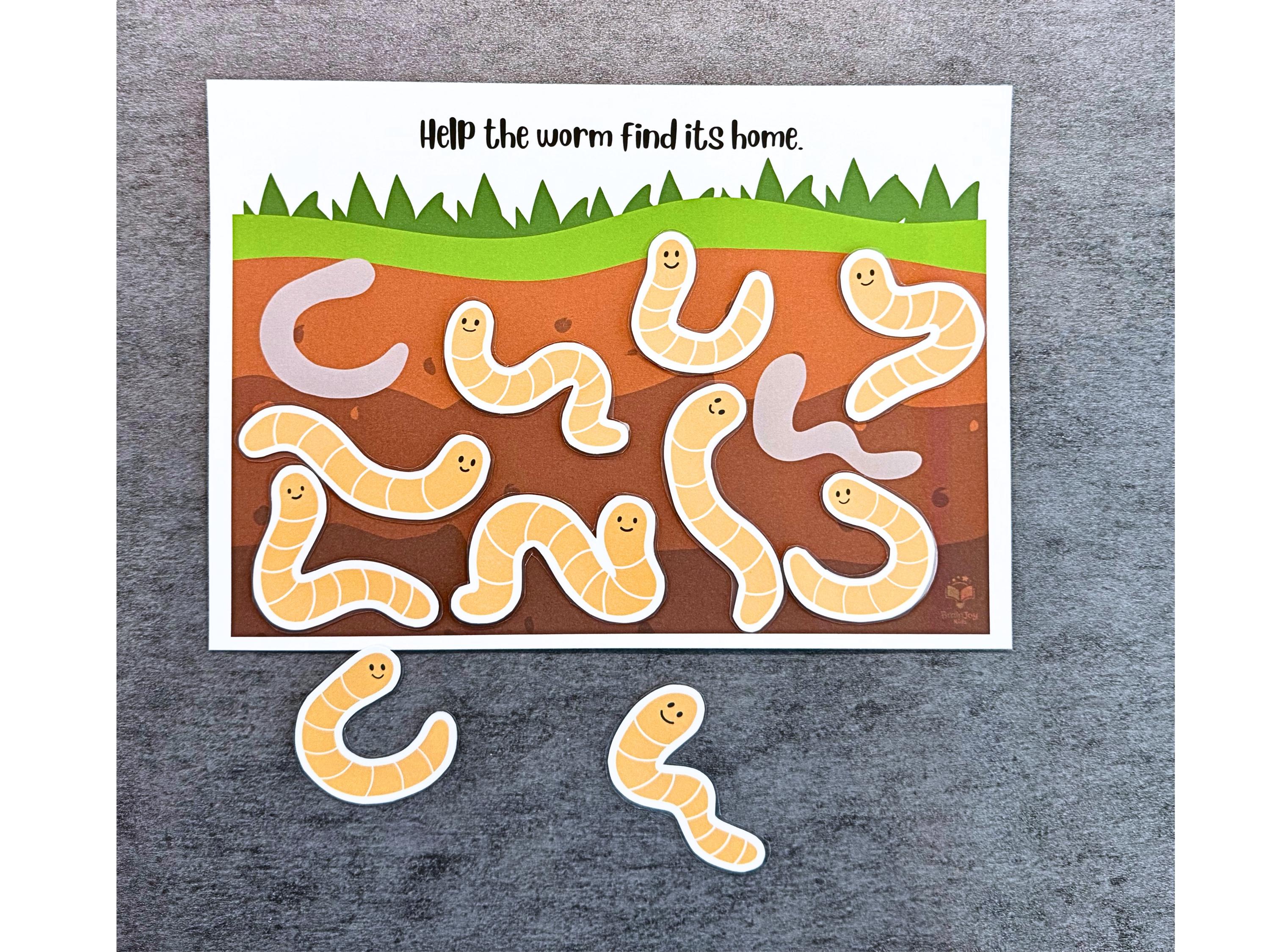 Worm Matching Game Printable/preschool Worksheet - Etsy
