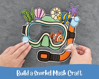 Summer Craft, Snorkel Craft Printable, Ocean Craft for Kids, Summer Preschool Activity, Under the Sea art,Fine Motor Craft, Keepbusy kids