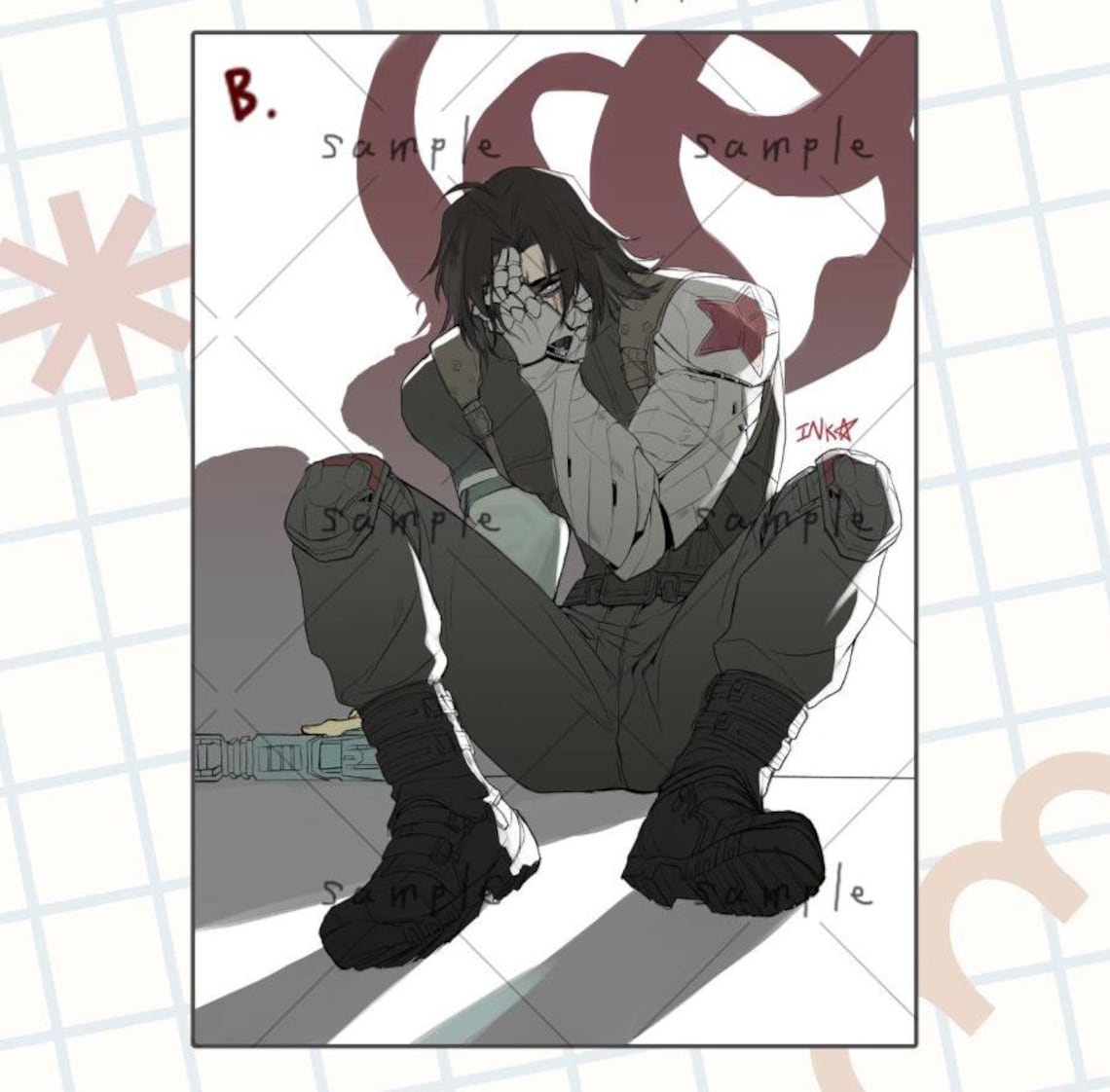 Rivals Bucky Barnes / Winter Soldier A6 Fanart Print (300GSM Silk Print ...