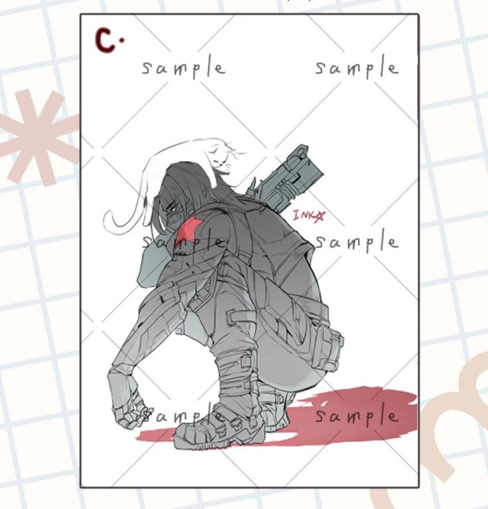 Rivals Bucky Barnes / Winter Soldier A6 Fanart Print (300GSM Silk Print ...