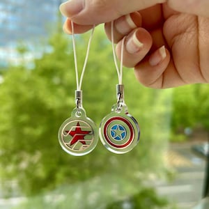 1&quot; Winter Soldier / Captain America Mini Silver Foil Phone Charms