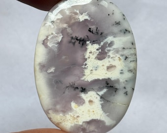 Oval Dendrite Agate Cabochon for Jewelry Making (46x33mm)