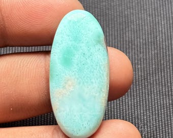 Larimar Cabochon, Dominican Blue Pectolite Gemstone (37X17 mm)