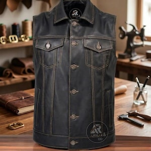 Dekkers Leder Gilet - Mens-vest-sheep | Het Broekenhuis