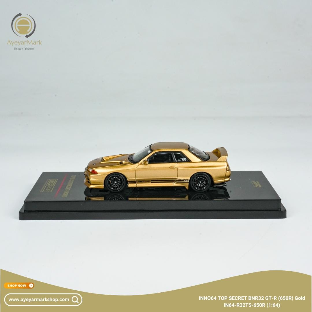 INNO64 Top Secret Nissan GT-R BNR32 650R Gold IN64-R32TS-650R 1:64