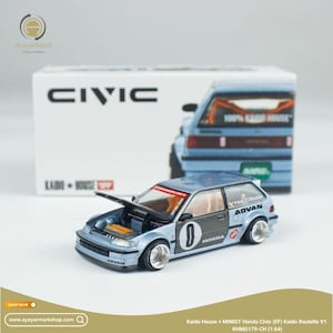 Kaido House x MiniGT Honda Civic EF Kaido Roulette V1 KHMG179-CH (1:64) Diecast Model Car Collectible