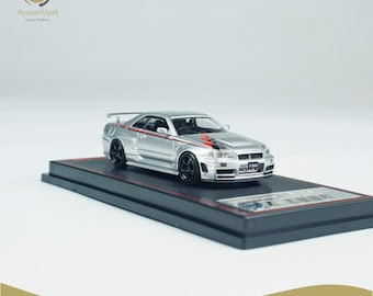 ミニカー IG1607 1/43 Nismo R34 GT-R R-tune Silver 1/64 Mini GT