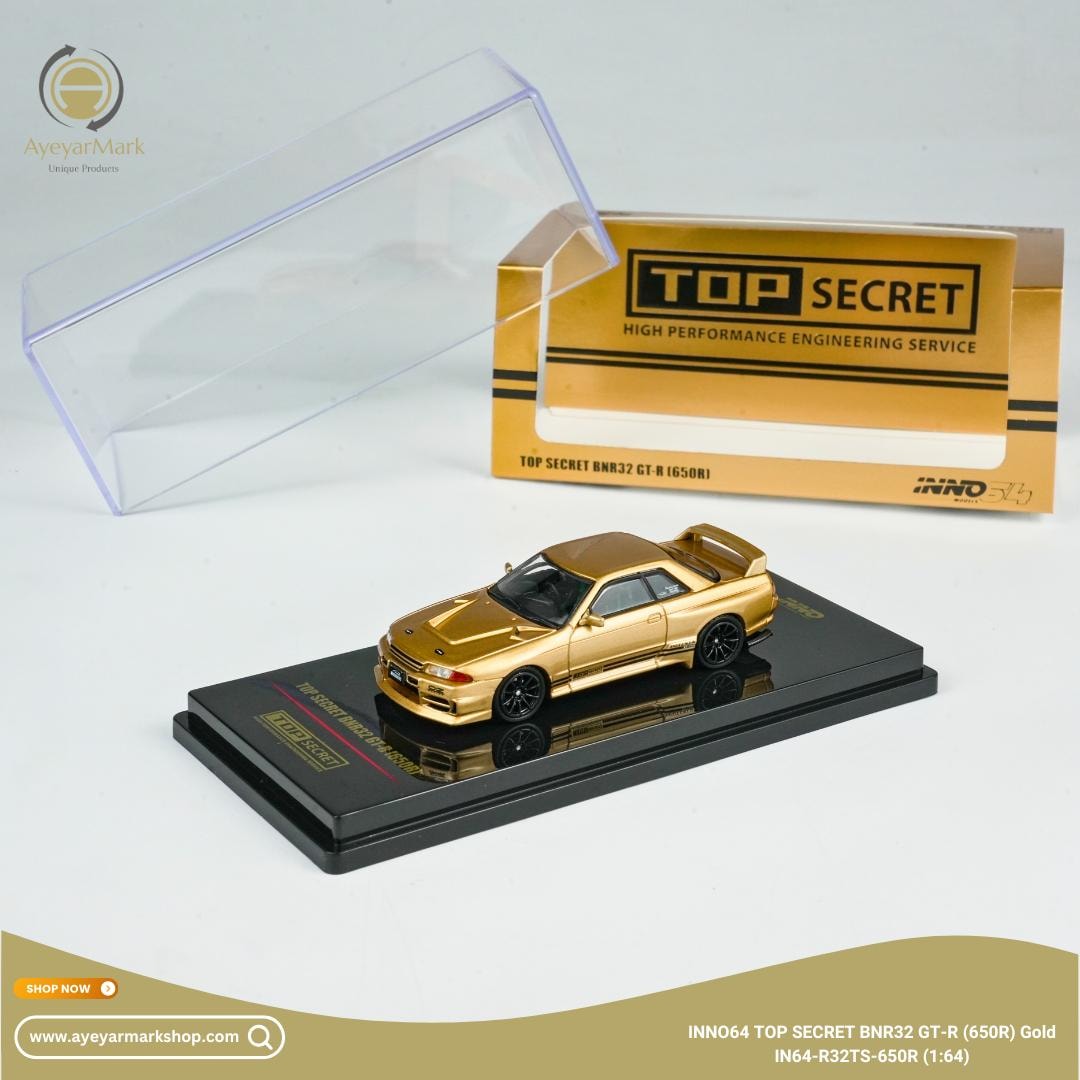 INNO64 Top Secret Nissan GT-R BNR32 650R Gold IN64-R32TS-650R 1:64