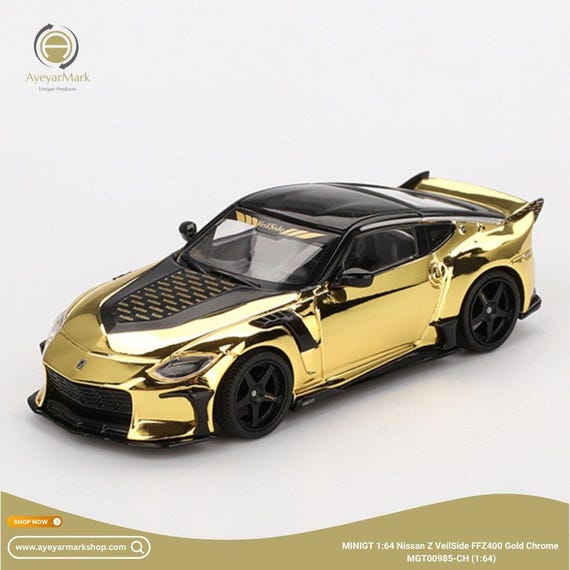 MINIGT Nissan Z Veilside FFZ400 Gold Chrome MGT00985-CH (1:64
