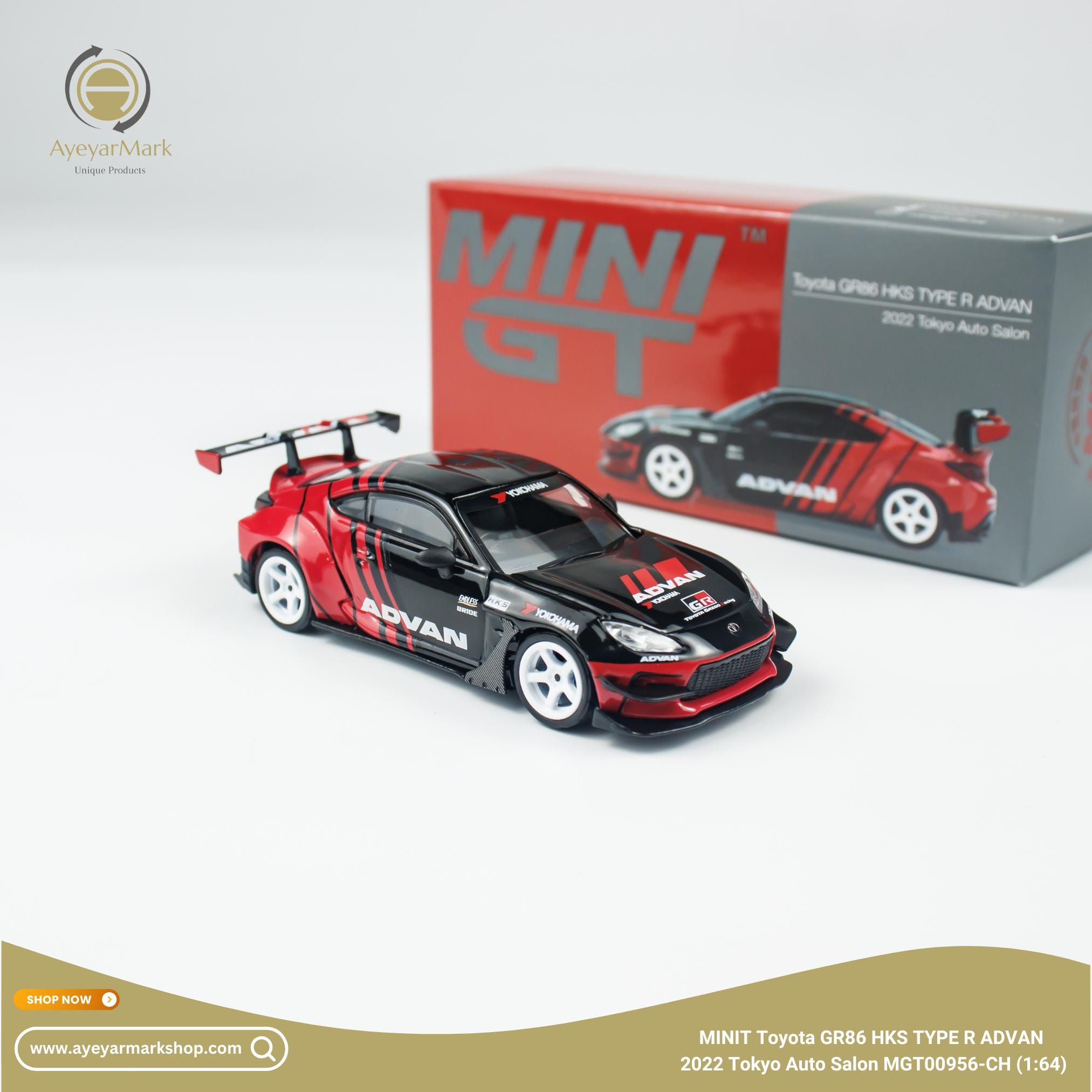 MINI GT ADVAN RX-7 S15 GR86 & パドックテント4点 Mini GT Toyota GR86 HKS TYPE R ADVAN – 2022 Tokyo Auto Salon #956