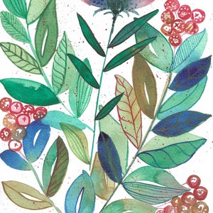 Floral botanical watercolour A4 art print