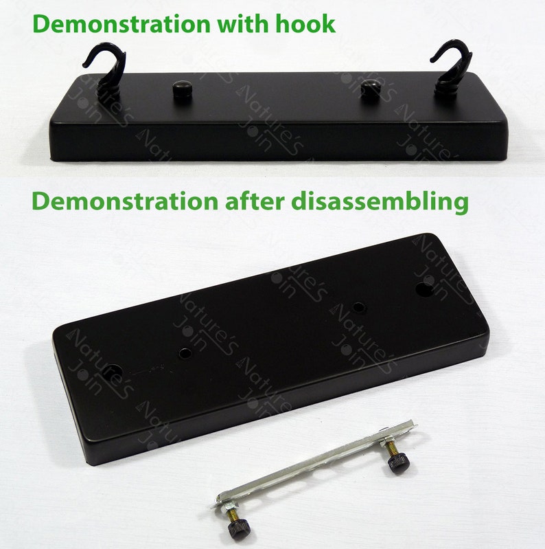 2 Holes Rectangular Ceiling Hanging Canopy Mounting Kit With Hook, 9x3