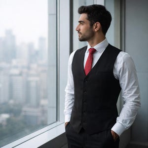 Chaleco de esmoquin ajustado para hombre con bolsillo, chaleco formal para bodas y graduaciones.