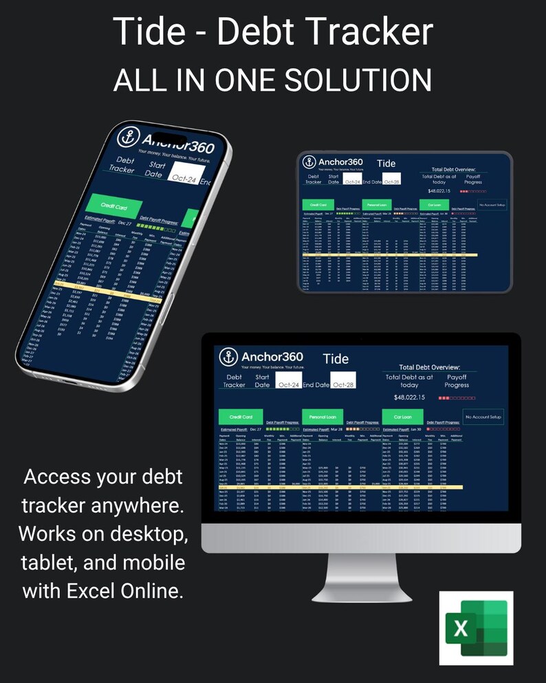 Debt Payoff Tracker Excel Template | Track 10 Accounts | Interest ...