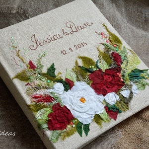 Personalized Instax Mini Photo Album Embroidery Wedding Linen