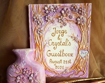 Fairytale wedding guest book , Shabby wedding guest book, Quinceañera Guest Book, Sweet 16 guest book