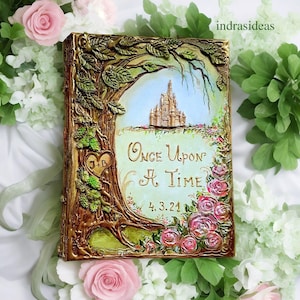 Libro degli ospiti per matrimonio da favola, libro personalizzato con firma Woodland e set, libro degli ospiti Medieval, Enchanted Forest. C'era una volta. A4