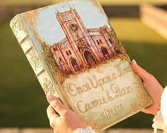 Airbnb Guest Book for Manors, Castles, Guesthouses, Hotel. Custom Hand 3D Textured Painted Property Portrait from Photo.