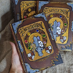 Enchiridion book, Adventure Time, Animation Fan Art, custom book, Engraved relief handmade book,  alternative guest book, blank journal A5