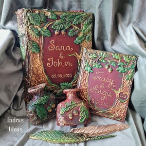 Fairytale wedding guest book, Personalized book, Once upon a time, forest wedding guest book, Rustic wedding, Fairy Tale Guest Book
