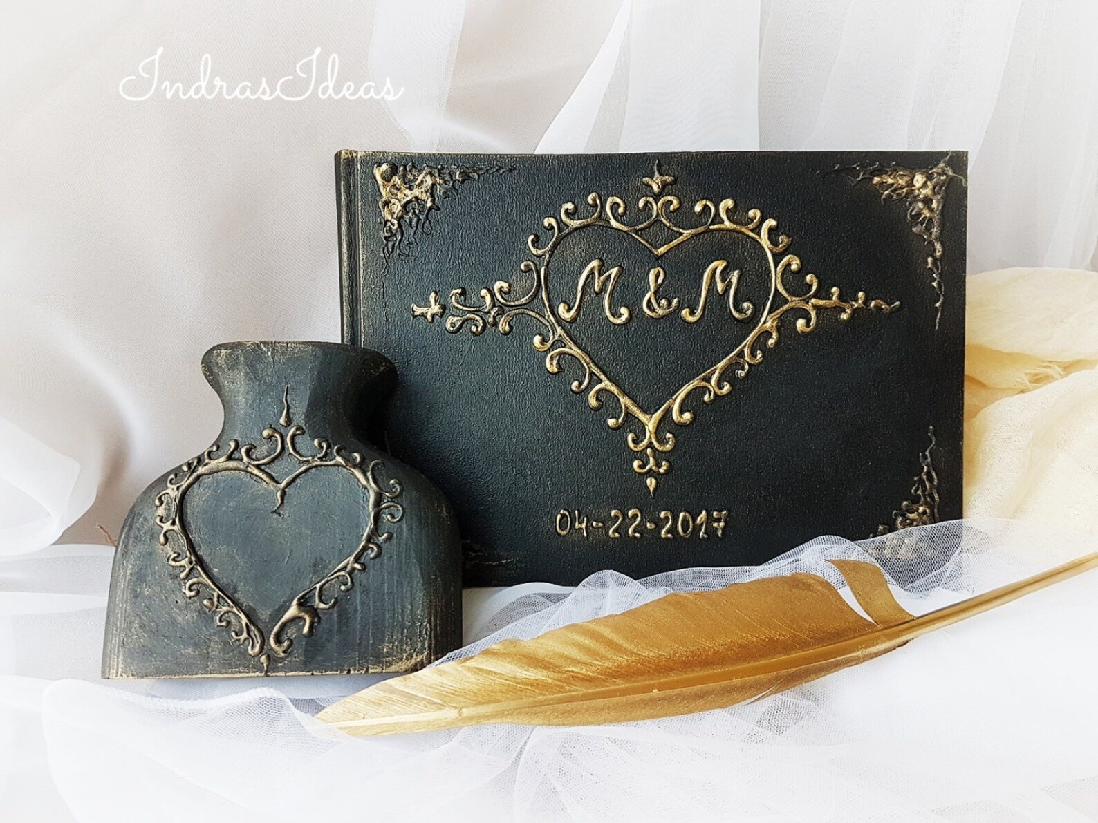 Halloween Wedding Guest Book Elegant Goth Wedding Guest Book Etsy
