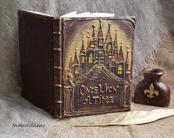 Fairy Tale Castle Wedding Guest Book, Storybook, Rustic, Victorian style sign in book