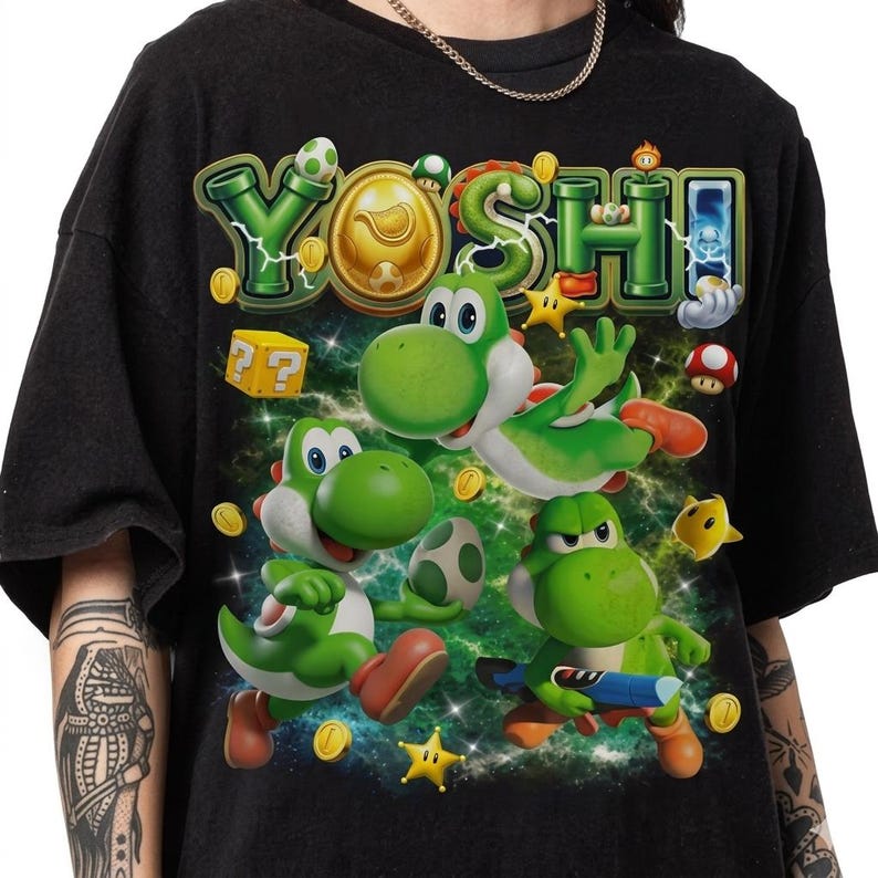 Comfort Colors Yoshi Mario Bootleg Shirt, The Super Mario Movie Tee, Mario Movie 2026 Shirt, Epic Universe Shirt, Mario Gift image 1