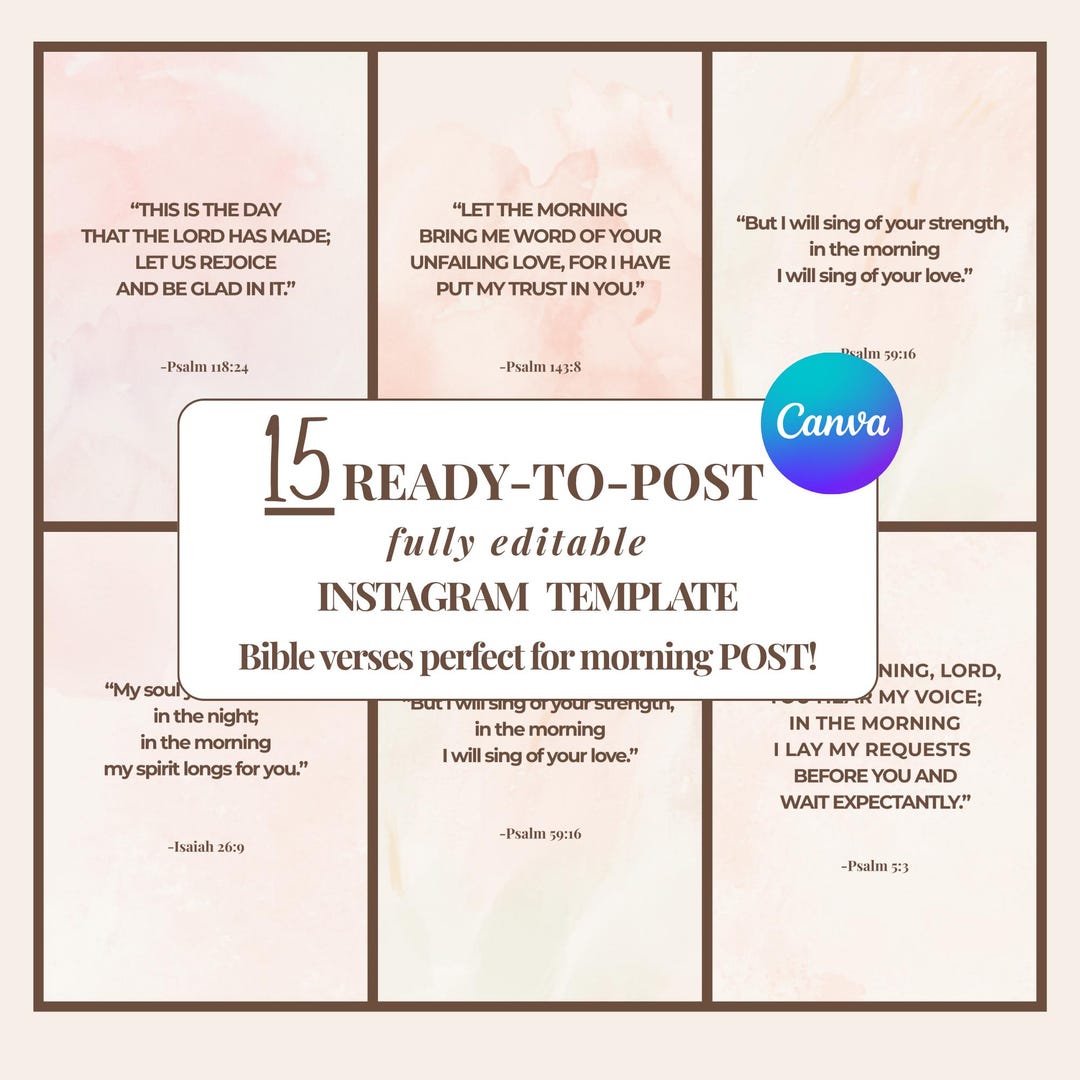 Christian Instagram Post Templates | Morning Bible Verse, Canva ...