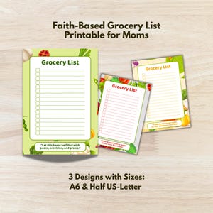 Printbare boodschappenlijst met een christelijke insteek voor moeders | Christelijke boodschappenplanner | Minimalistisch boodschappennotitieblok