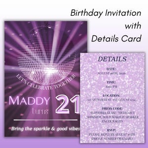 21 Birthday Invitations Euphoria - Etsy