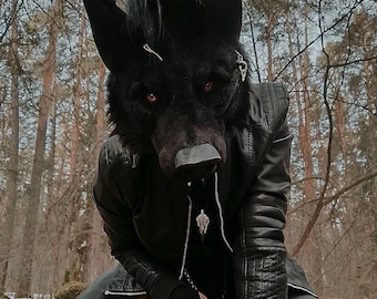 Realistyczna maska wilka Therian, maska zwierzęca, kostium futrzany, cosplay, alterhuman