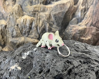 Olijfkleurige muis – Sleutelhangerbedel | 3D-geprint