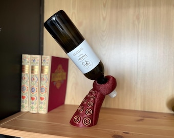 Handgeschilderde 3D-geprinte octopustentakelwijnhouder – fantasiedecor