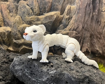 Geleed 3D-geprint fretbeeldje - handgeschilderd bureauhuisdier