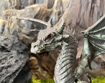 Gelede drakenkoning – groot gevleugeld 3D-geprint decor, 35 x 37 cm