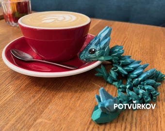 3D-geprinte edelsteen babydraak speelgoed - 19 cm