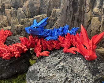 XL kristallen draak, 106 cm: 3D-geprint scharnierend beeldje