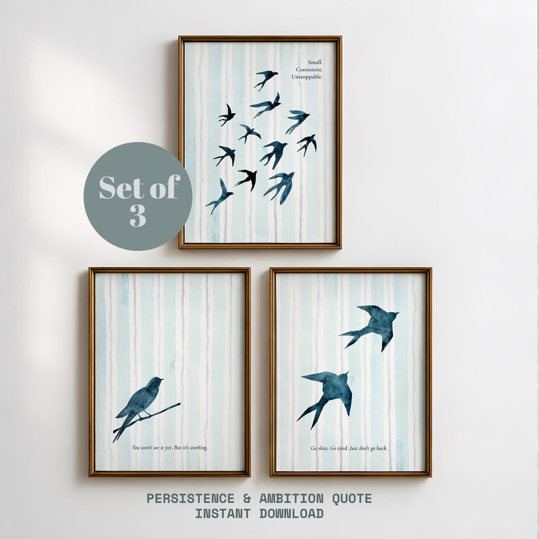 Modern Minimalist Motivational Wall Art for Home Office Set of 3 ...