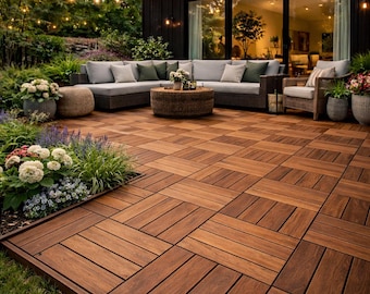 Thermo Pine Deck Tiles (2 sqm) – Interlocking Outdoor Wood Patio Flooring