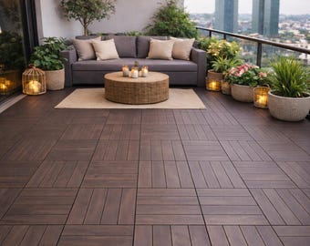 Thermo Pine Deck Tiles (2 sqm) – Interlocking Outdoor Wood Patio Flooring
