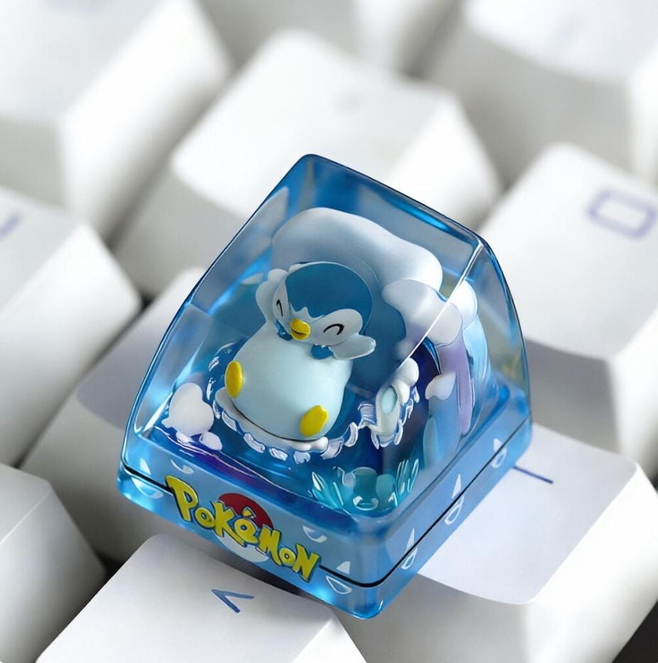 Piplup Pokémon Resin Keycap – Handmade 3D Mechanical Keyboard Cap ...