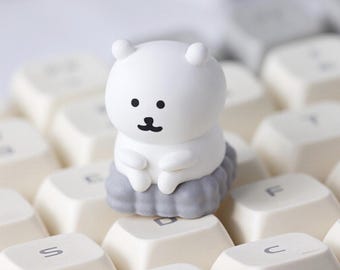 Chibi Bear Resin Keycap, Kawaii Anime Keyboard Decor, Artisan Anime Gamer Gift