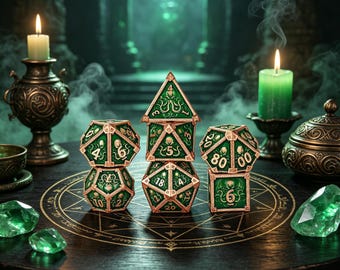 Juego de dados metálicos de pulpo de Cthulhu, 7 dados poliédricos para juegos de rol de mesa, regalo para juegos de rol arcanos