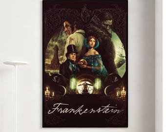 Frankenstein Movie Poster, Retro Wall Art, Home Decor, Classic Movie, Canvas Gift