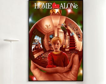 Home Alone Movie Poster, Retro Wall Art, Home Decor, Classic Movie, Canvas Gift