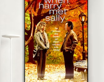 When Harry Met Sally Movie Poster, Retro Wall Art, Home Decor, Classic Movie, Canvas Gift