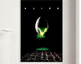 Alien Movie Poster, Retro Wall Art, Home Decor, Classic Movie, Canvas Gift